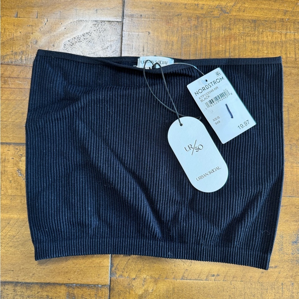 Black‎ ribbed tube top size XS/S NWT